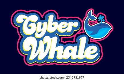 This is Cyber whale logo design .