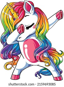 This Dabbing Unicorn Design is the perfect gift for Phantasy lovers. Awesome Dab Unicorn doing the dab dance. Amazing Dabbing Unicorn with rainbow colors.