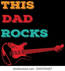 This dad rocks cool father rock and roll t-shirt design