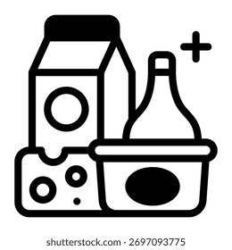 This Dairy Product icon is suitable for use in Supermarket.