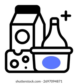This Dairy Product icon is suitable for use in Supermarket.