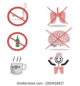 This is the danger of smoking for the lungs, and the danger of alcohol for the brain, it's safer to drink coffee