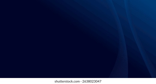 This is a dark blue gradient with abstract, curved lines on the right side, used to provide a modern aesthetic. It fades to a near-black in the left area.