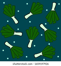 Este es un fondo verde oscuro con puerros. Es una textura vegetal con productos orgánicos.