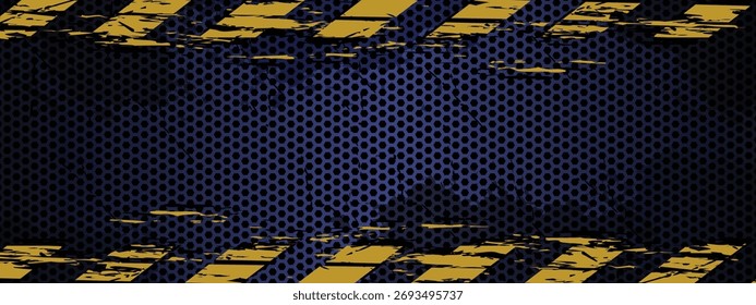 This is dark rustic and grunge metal texture with yellow stripes for construction theme background or any graphic design needs.