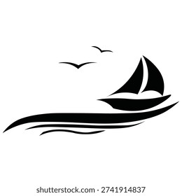 This dark sailing ship silhouette design captures the mystery and adventure of the open sea. Inspired by classic maritime history and old pirate ships, the bold black-on-black style creates a powerful and dramatic look. Perfect for lovers of nautical themes, ocean adventures, and vintage ship artwork.