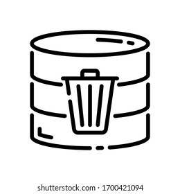 This is data delete vector icon with white background.