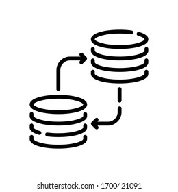 This is data exchange vector icon with white background.