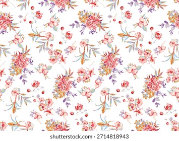 Esta es una sábana de algodón D'Decor con un patrón floral rosa