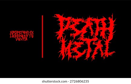 Esta fonte Death Metal possui formas de letra afiadas e agressivas inspiradas na cultura de metal extremo. Com seu estilo caótico e brutal, esta fonte é perfeita para logotipos de banda, capas de álbuns, cartazes, mercadorias, desenhos de horror, arte de tatuagem e marca com tema escuro. Projetado para proporcionar uma atmosfera poderosa e rebelde, funciona bem para projetos digitais e impressos.