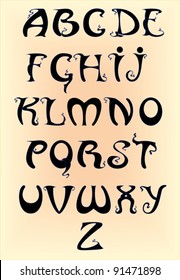 This is a decorative alphabet, it’s in a vector. All set of letter is at one style. Part 2.