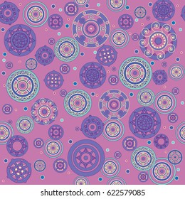 This is a decorative background with a variety of patterned circles