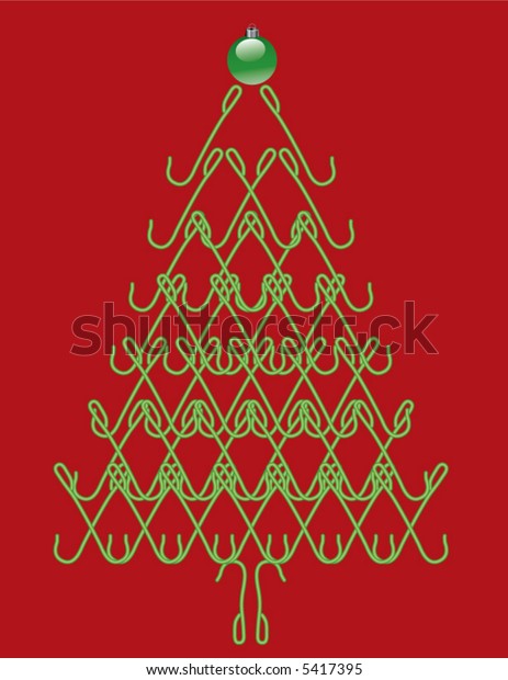 This Decorative Christmas Tree Made Green Stock Vector Royalty