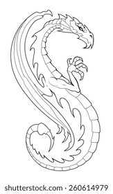 This decorative dragon can be use as part of any composition.