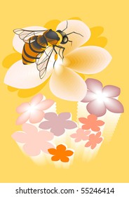 This is a decorative image of bee on a flower