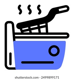 This Deep Fryer icon is suitable for kitchen appliance, kitchen, cookware, etc.
