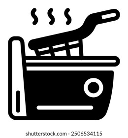 This Deep Fryer icon is suitable for kitchen appliance, kitchen, cookware, etc.