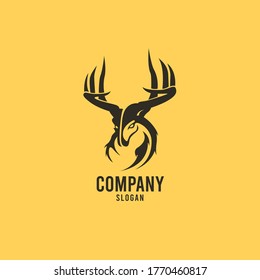 This deer logo is very simple and elegant with the deer head turned sideways, suitable for company logos, animal husbandry and others
