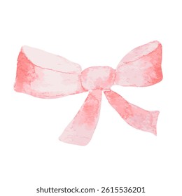 This delicate illustration of a pink watercolor bow is perfect for various design projects
