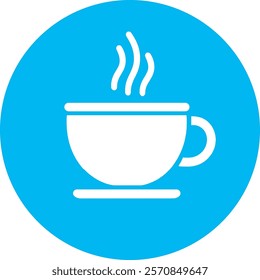 This delightful design showcases a steaming cup of hot chocolate, set against a calming blue background. The rich details, from the swirls of steam to the cozy cup design