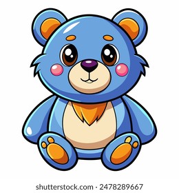 This is a delightful and enchanting cartoon portrayal featuring a lovable blue teddy bear