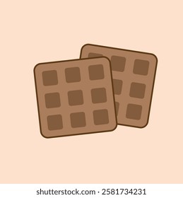 This delightful illustration features a cute, chocolate biscuit that looks both scrumptious and irresistible