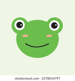 This delightful nursery illustration showcases a lovable frog head, brimming with personality and charm. 