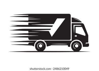 This delivery truck silhouette vector design features a clean and minimalist aesthetic, ideal for transportation and logistics projects.