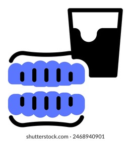 Este icono de dentadura postiza es adecuado para actividades de jubilación, pensión y ancianos.