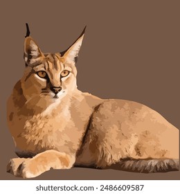 Este es un lince del desierto (Lynx caracal)