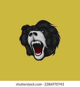This design Angry bear head illustration