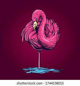 This design artwork flamingo for your brand