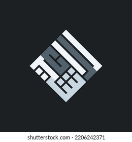 This is the design of Asmaul Husna with a modern Kufi style