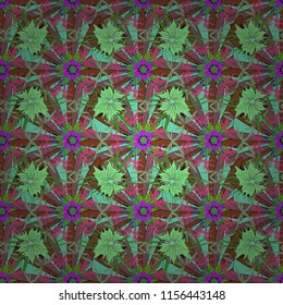 This design can be used for packaging cosmetics, perfumes, greeting or wedding background. Vector spring flower seamless pattern in pink, blue and green colors.