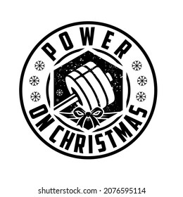 This design can be used for gym and fitness logos with the concept of barbell on christmas background