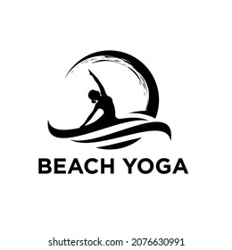 This design can be used for yoga, gym and fitness logos with the concept of character with yoga position