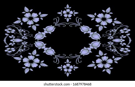This design carries the concept of elegance and luxury with combination of flowers, leaves and ornaments that combine beautifully so as to produce a unique design and can be used for various purposes