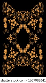 This design carries the concept of elegance and luxury with combination of flowers, leaves and ornaments that combine beautifully so as to produce a unique design and can be used for various purposes