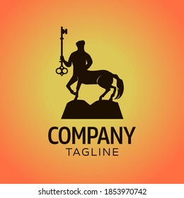This is the design of The Centaur Key, the centaur and the key silhouette, as the symbol of legend. Great for any business, especially real estate business.