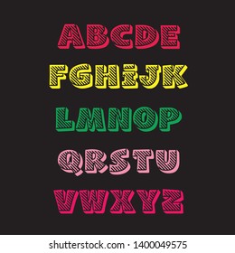 This design is colorful typography design,mainly alphabetical design