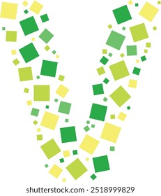 Dieses Design kombiniert den Buchstaben "V" mit einem quadratischen Muster und schafft so einen eleganten, modernen Look. Ideal für Logos, Branding, dekorative Elemente, bietet es einen geometrischen und professionellen Stil für jedes Projekt
