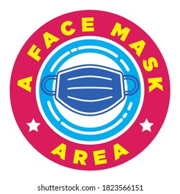 This Design Concept is a marking area for people to Social distancing and wear a face mask. This is to warn everyone to protect themselves and others from the Covid-19 outbreak. Flat vector design.