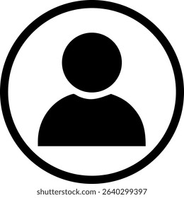 This design depicts a user or person icon in a modern, flat style, suitable for representing profiles and users.