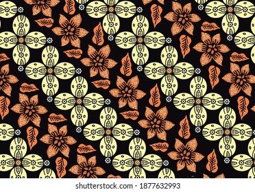 This design is a development of the Batik Parang, Kawung, and flora motifs into works of art for all kinds of purposes