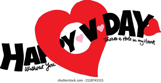 Este diseño presenta un gran corazón con las palabras alegres v día a día pasando por el centro.
