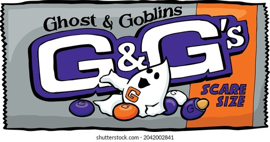 This design features candy coated milk chocolate gems featured in a G and G package.