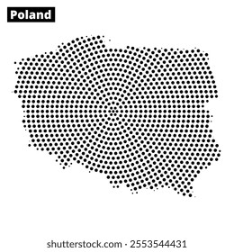 This design features a dotted map of Poland, highlighting its borders and geographical layout in a minimalist style.