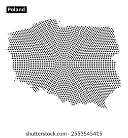 This design features a dotted map of Poland, highlighting its borders and geographical layout in a minimalist style.