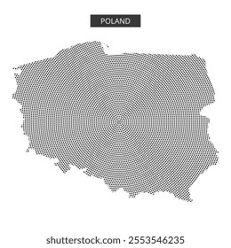 This design features a dotted map of Poland, highlighting its borders and geographical layout in a minimalist style.