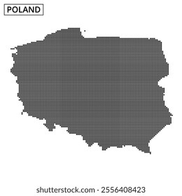 This design features a dotted map of Poland, highlighting its borders and geographical layout in a minimalist style.